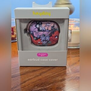 heyday AirPods Gen 3 Case Cover Floral Poppy Flowers w/ Carabiner Clip NWT